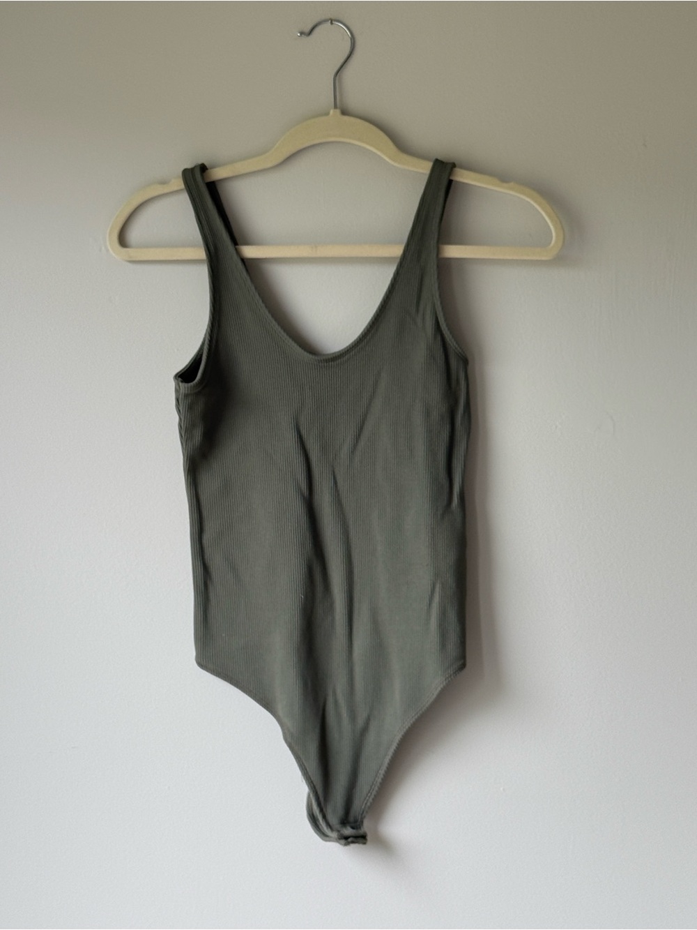 Abercrombie & Fitch Olive Ribbed Kids One-Piece Bodysuit